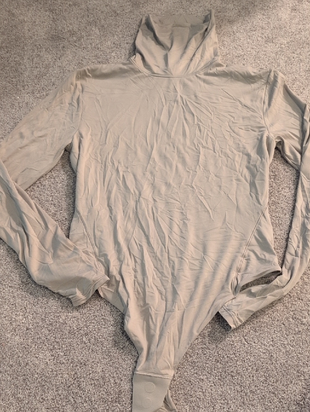 Lululemon Beige Long Sleeve Turtleneck Bodysuit